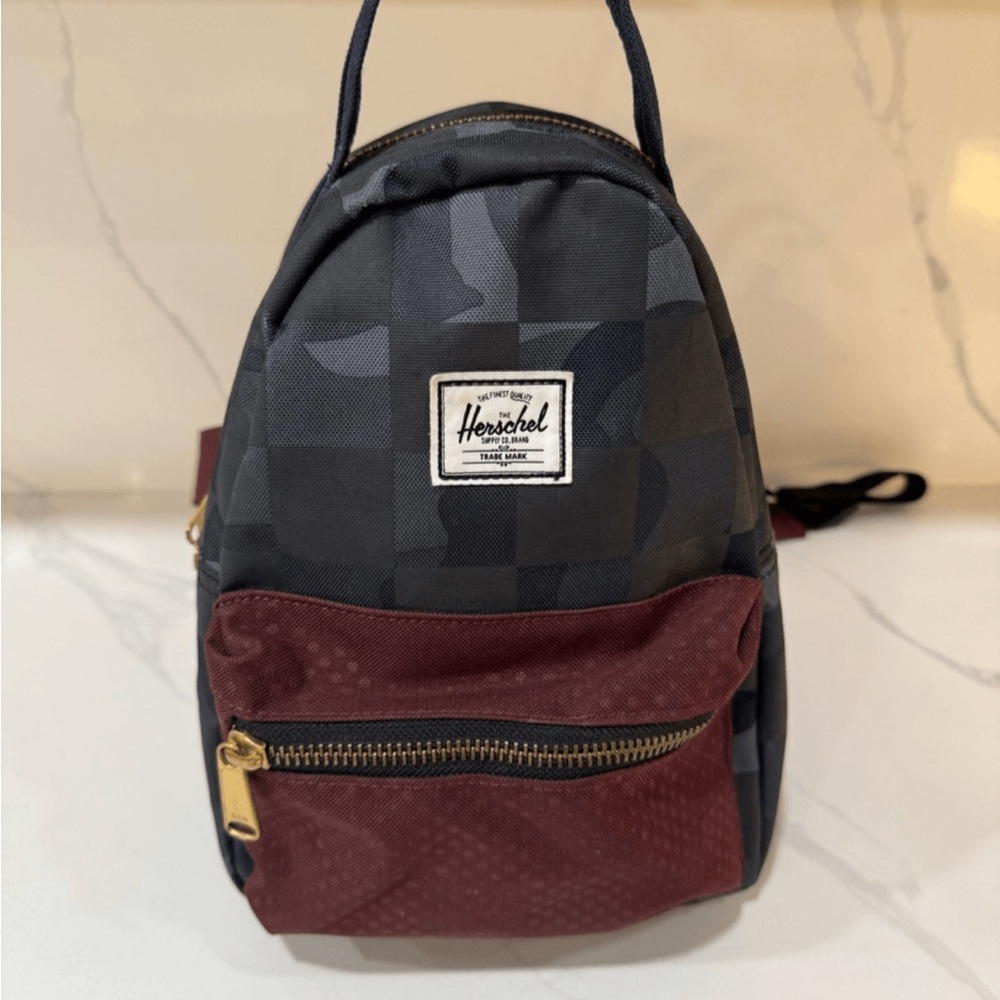 Herschel Supply Company Gray and Burgundy Backpack